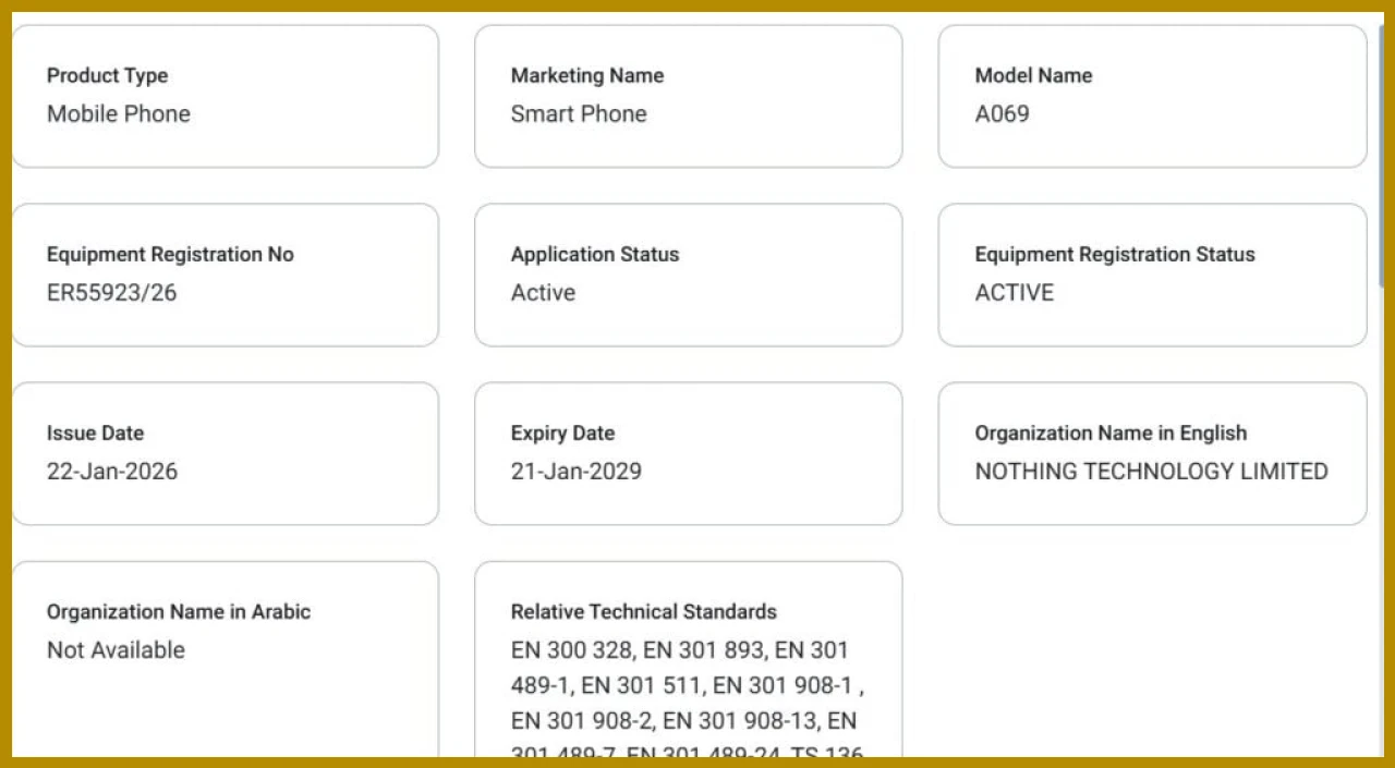 Nothing Phone (4a) Certified for Global Launch, Expected by March 2026