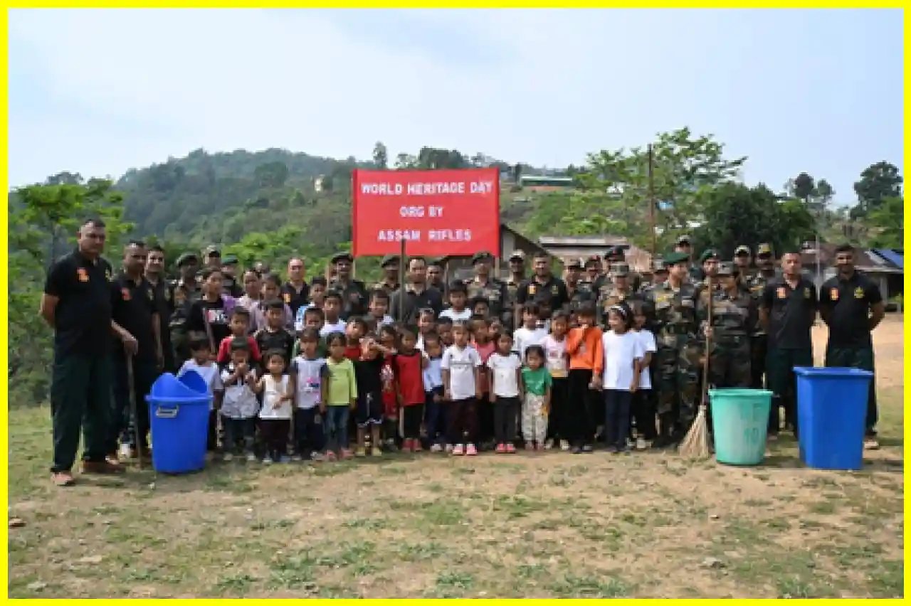 Assam Rifles Celebrates World Heritage Day with Local Community in Manipur