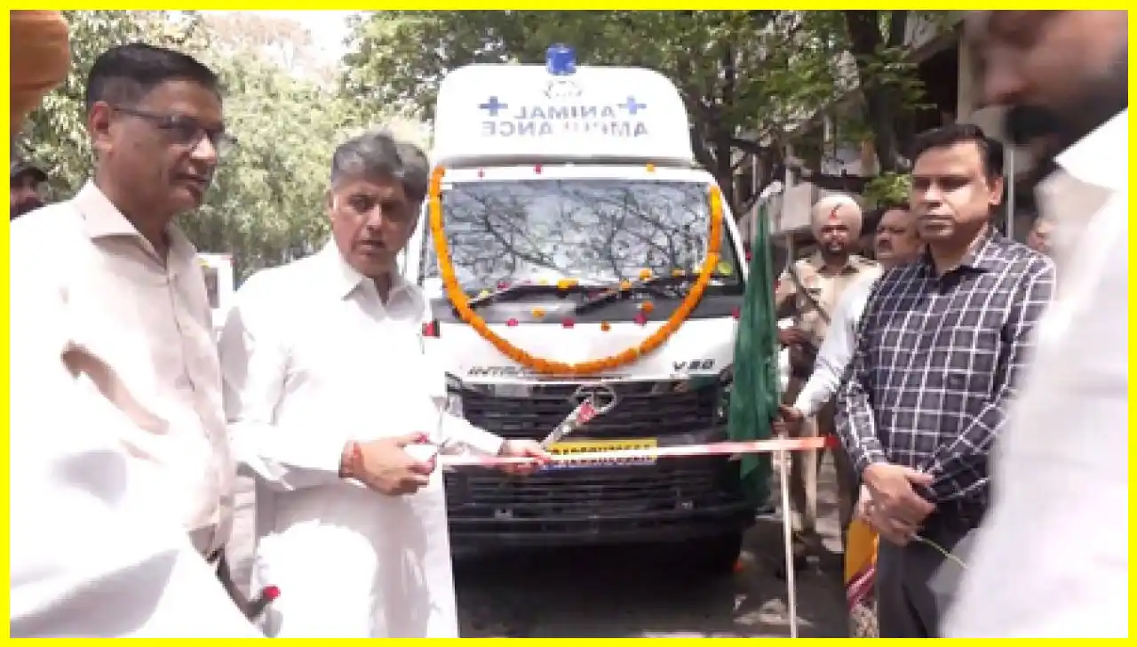 Congress MP Manish Tewari Flags Off Animal Ambulance Initiative