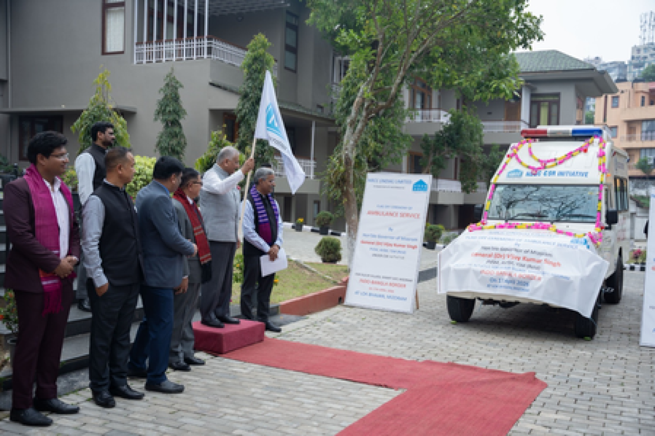Governor Emphasizes Infrastructure Development in Mizoram, Flags Off Ambulance for Remote Villages