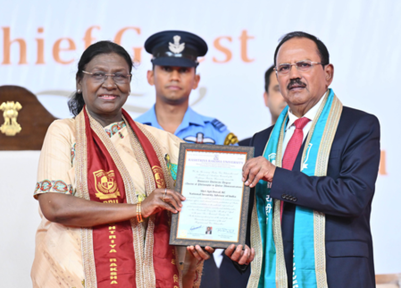 National Security is a Collective Duty: NSA Ajit Doval Receives Honorary Doctorate