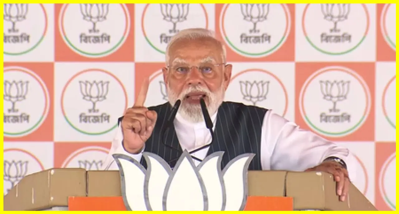 PM Modi Addresses Rally in Bishnupur, Promises Support for Women and the Poor