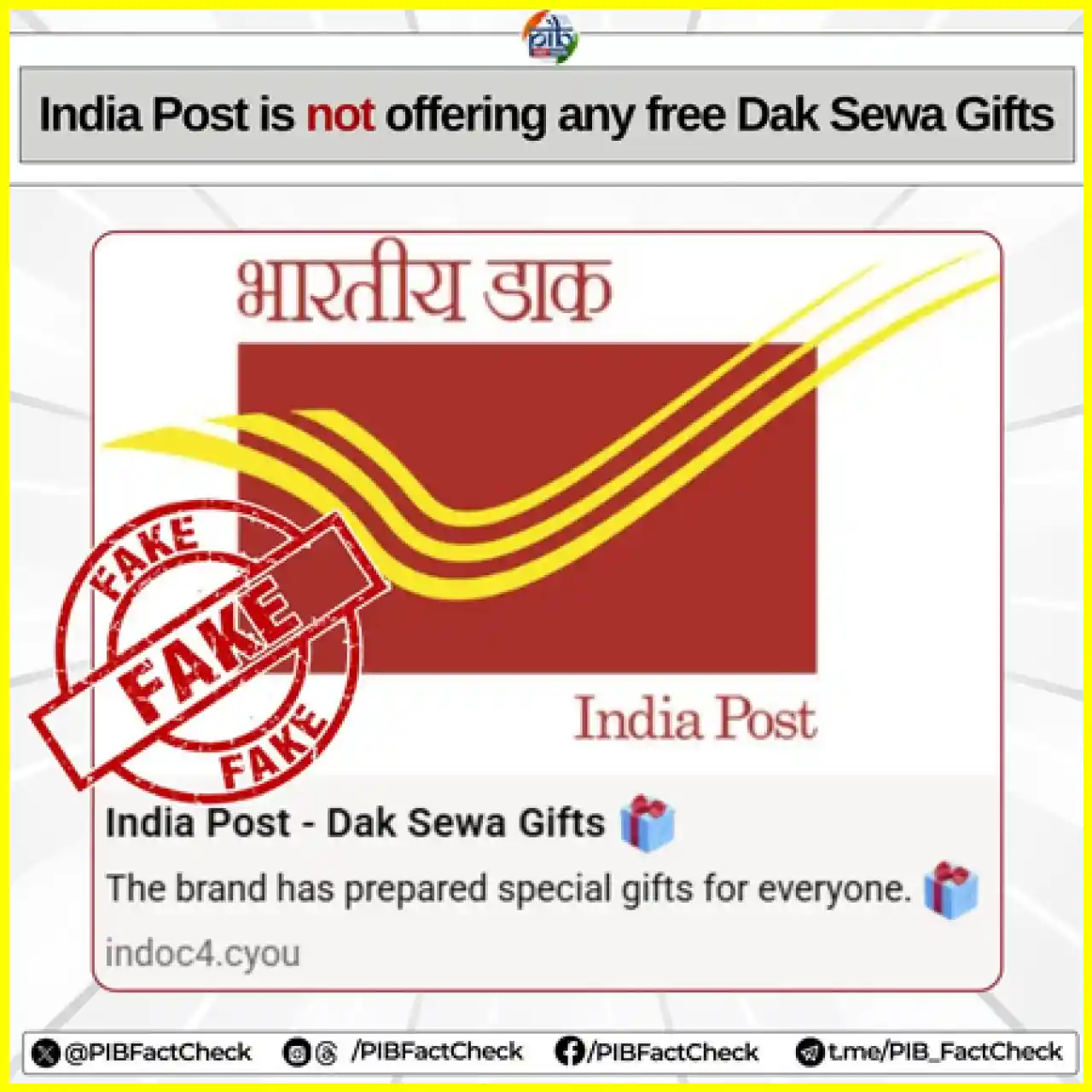 Cod Postal Fake PIB Fact Check Exposes Fake Postal Service Gifts Offers, Urges Public ...
